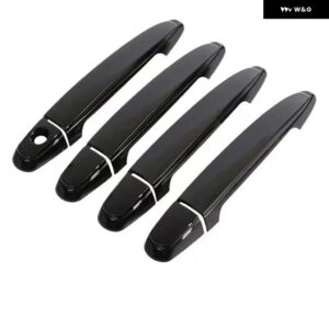 スバル アウトバック 2010 - 14 光沢ブラックカーボン車 ドアハンドル カバー ステッカー スタイリング アクセサリー - black 0 button