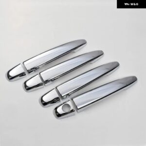 スバル アウトバック 2010 - 14 光沢ブラックカーボン車 ドアハンドル カバー ステッカー スタイリング アクセサリー - silver 0 button