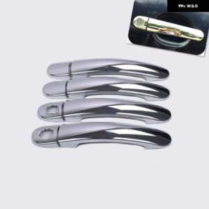 シュコダ ファビア/オクタビア 2008-2013 カーボン クローム カー ドアハンドル カバー カップボウル トリム ステッカー スタイリング アクセサリー - model 5