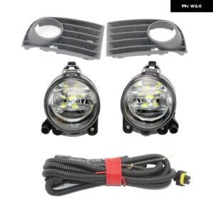 LEDカーライト VW ゴルフ 5 A5 MK5 2004 - 09 車フロントLED フォグランプ フォグランプ グリル とワイヤー付き - set