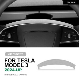 イタリアンスエード スエード テスラ モデル3 ハイランド 2024年以降 ステアリングホイール トリム カバー ステッカー インテリア カーアクセサリー - 4978
