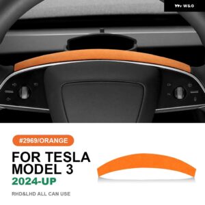 イタリアンスエード スエード テスラ モデル3 ハイランド 2024年以降 ステアリングホイール トリム カバー ステッカー インテリア カーアクセサリー - 2969