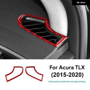 ACURA TLX 2015 - 20 LHD RHD 車計器 アウトレット インテリア アクセサリーリアルソフトカーボン ステッカー - Red carbon