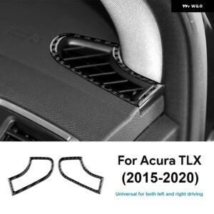 ACURA TLX 2015 - 20 LHD RHD 車計器 アウトレット インテリア アクセサリーリアルソフトカーボン ステッカー - Black Carbon