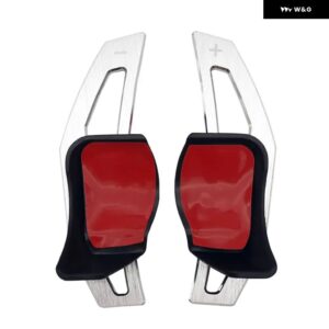 アルミ ステアリングホイール パドル 延長 シフト カバー VW ビートル シロッコ トゥアレグ イオス シャラン ティグアン R36 ゴルフ 5 6 GTI ポロ ジェッタ - Silver