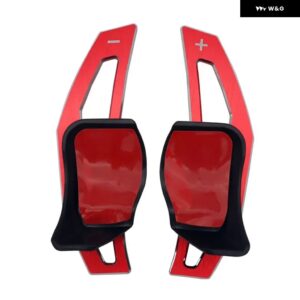 アルミ ステアリングホイール パドル 延長 シフト カバー VW ビートル シロッコ トゥアレグ イオス シャラン ティグアン R36 ゴルフ 5 6 GTI ポロ ジェッタ - Red