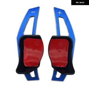 アルミ ステアリングホイール パドル 延長 シフト カバー VW ビートル シロッコ トゥアレグ イオス シャラン ティグアン R36 ゴルフ 5 6 GTI ポロ ジェッタ - Blue