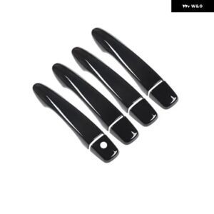 グロスブラッククローム ドアハンドル カバー キャッチキャップ トリム モールディング ルノー カジャー 2015 - 20 アクセサリー - black no button