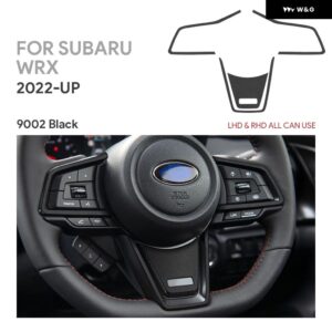 スバル WRX/ WRX STI 2022 2023 2024 2025 トップスエード トリム ステッカー カー ステアリングホイール センター ブラックレッド インテリア - Black LHD RHD