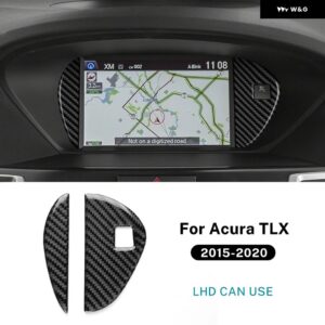 ACURA TLX 2015 - 20 LHD 車用 セントラ ル コントロール スクリーン 装飾 内装 トリム リアルソフトカーボン ステッカー - For LHD Black Carbon