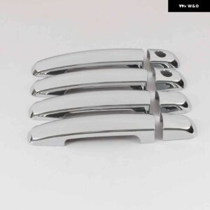 クロームカーボン車 ドアハンドル カバー トリム ステッカー スタイリング アクセサリー スズキ グランドビターラ 2005 -2012 - silver 2 keyholes