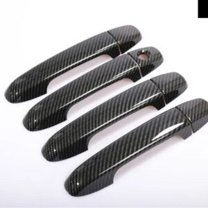 トヨタ カムリ 2012 - 2016 トヨタ オーリス 2013-2017 クロームカーボン カーサイド ドアハンドル カバー トリム ステッカー カーアクセサリー - Carbon Fiber