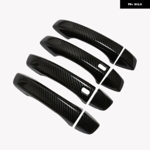 カーボンクロームカー ドアハンドル カバー トリム スタイリング ステッカー MG ZS 2017 - 22自動車アクセサリー - carbon 2 buttons