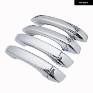 カーボンクロームカー ドアハンドル カバー トリム スタイリング ステッカー MG ZS 2017 - 22自動車アクセサリー - silver no button