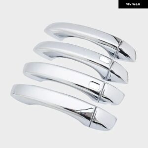 カーボンクロームカー ドアハンドル カバー トリム スタイリング ステッカー MG ZS 2017 - 22自動車アクセサリー - silver 2 button