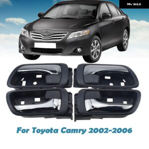 グレー インナー インサイド ドアハンドル フロント リア 左 右 クローム トヨタ カムリ 2002 - 06 69206-33030 69205-33040 - LH RH 4PCS