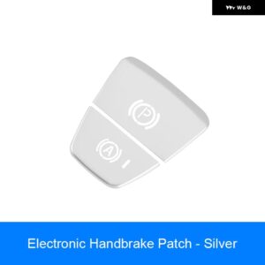 アルミ 合金 ボルボ S90 V90 XC60 XC90 2017 2018 2019 アクセサリー ステッカー パーキング ブレーキ ボタン 装飾 カバー - Silver