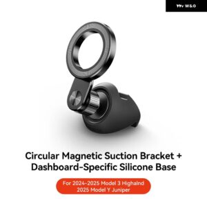 TESLA MODEL 3 Y HIGHLAND JUNIPER マグネット式車載スマホ ホルダー 360度回転式 メタルカー マウント 全機種対応 - Basic model