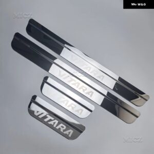 スズキ ビターラ 2015 2016 - 2018 2019 2020 ステンレス ドアシル スカッフプレート ガード ペダル プロテクター カバー トリム カー スタイリング - Mirror silver 4pcs