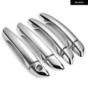 クロームカーボン車 ドアハンドル カバー トリム ステッカー プジョー 408 プジョー 308 308SW T9 2016-2022 スタイリング アクセサリー - silver no sensors