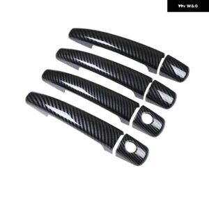 シトロエン ジャンピー ディスパッチ 2007-2015 クロームカーボン カー ドアハンドル カバー トリム スタイリング ステッカー 自動車アクセサリー - carbon 2 keyholes