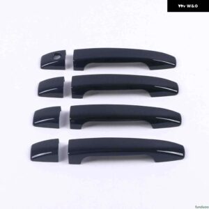 スバル フォレスター SH 2008-2012 光沢ブラックカーボン車 ドアハンドル カバー ステッカー オーバーレイ スタイリング アクセサリー - black