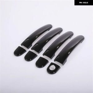 セアトイビサ 2009-2017 ブラッククローム カー ドアハンドル カバー カー スタイリング アクセサリー ステッカー - black 1 keyhole