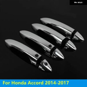 カーボン クローム カーサイド ドアハンドル カバー ステッカー スタイリング アクセサリー ホンダ アコード 9TH 2013 - 17 - silver 2 buttons