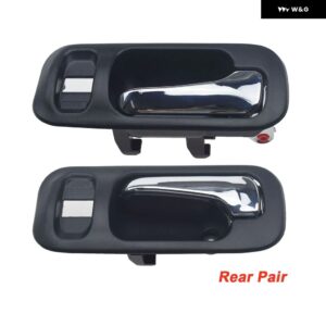 クロームグレー/ブラック 内側 ドアハンドル 内装 フロント 左 右 ホンダ CRV 97-01 オデッセイ 1995-1998 72124S10A11ZA 72164S10A11ZA - Rear Pair Black