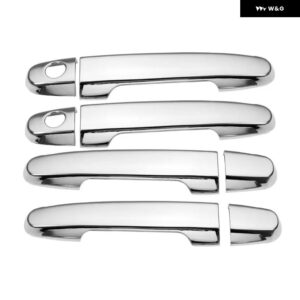 クロームカーボン ドアハンドル カバー ボウル トリム トヨタ VIOS 2002 - 2017 XP40 XP90 XP150 BELTA スタイリング アクセサリー - silver 2 keyhole