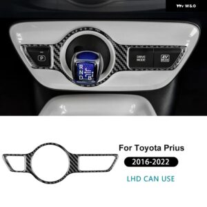 トヨタ プリウス 2016 - 22 LHD RHD カーギア ボックス フレーム インテリア アクセサリー リアルソフトカーボン - For LHD Black Carbon