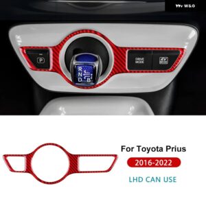トヨタ プリウス 2016 - 22 LHD RHD カーギア ボックス フレーム インテリア アクセサリー リアルソフトカーボン - For LHD Red Carbon