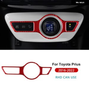 トヨタ プリウス 2016 - 22 LHD RHD カーギア ボックス フレーム インテリア アクセサリー リアルソフトカーボン - For RHD Red Carbon