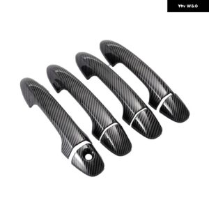 トヨタ ハイラックス レボ ロッコ 2016-2023 カーボン クローム カー ドアハンドル ボウルカバー 装飾 トリム ステッカー スタイリング アクセサリー - carbon no sensor