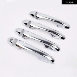 トヨタ ハイラックス レボ ロッコ 2016-2023 カーボン クローム カー ドアハンドル ボウルカバー 装飾 トリム ステッカー スタイリング アクセサリー - silver no sensor