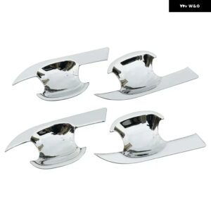 トヨタ ハイラックス レボ ロッコ 2016-2023 カーボン クローム カー ドアハンドル ボウルカバー 装飾 トリム ステッカー スタイリング アクセサリー - silver bowl