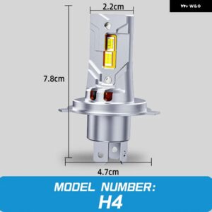 H7 H4 H1 LED 車用 ヘッドライト ミニ 電球 CANBUS チップ プラグアンドプレイ H4 ハイロービーム オートランプ フォグランプ 高出力 6000K - H4