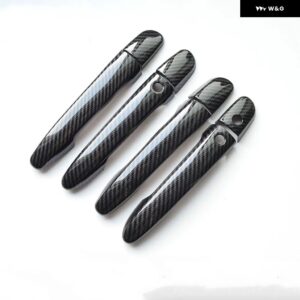 カーボンクロームカー ドアハンドル カバー トリム マツダ ビアンテ2008-2016 スタイリング アクセサリー - carbon 2 buttons