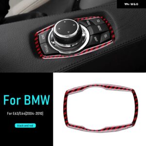 カーボン BMW 6シリーズ M6 E63 E64 2004 - 10 車メニュー ボタン ノブ フレーム インテリア アクセサリー - Type B