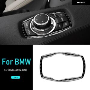 カーボン BMW 6シリーズ M6 E63 E64 2004 - 10 車メニュー ボタン ノブ フレーム インテリア アクセサリー - type B black
