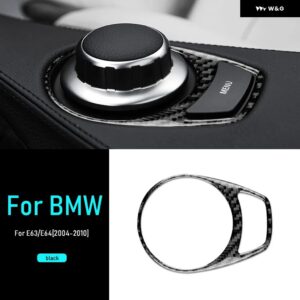 カーボン BMW 6シリーズ M6 E63 E64 2004 - 10 車メニュー ボタン ノブ フレーム インテリア アクセサリー - type A black