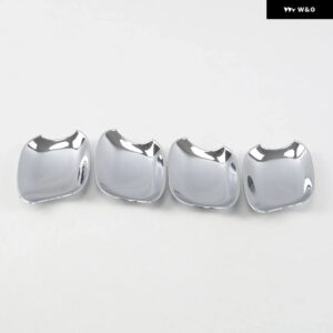 カーボンクロームカー ドアハンドル ボウルカバー ステッカー アウディ A3 2008-2012 スタイリング アクセサリー - silver bowl