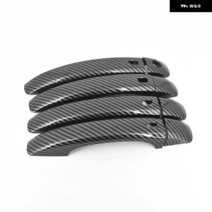 カーボンクロームカー ドアハンドル ボウルカバー ステッカー アウディ A3 2008-2012 スタイリング アクセサリー - carbon fiber handle