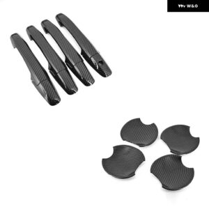 カーボン クローム カー ドアハンドル カバー 装飾 トリム ホンダ シビック 2006 - 11 スタイリング アクセサリー - carbon handle-bowl