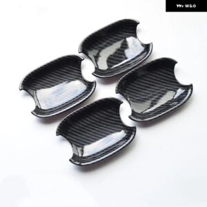 カーボンクロームカー ドアハンドル ボウルカバー ステッカー アウディ A4 B8 2009-2016 スタイリング アクセサリー - carbon fiber bowl