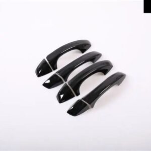SEAT LEON MK3 2013-2019 ブラッククローム カーサイド ドアハンドル カバー トリム ステッカー スタイリング アクセサリー - black 0 button