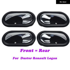 クローム車内装 ドアハンドル 内側インナードアノブ8200733848 8200733847 2012-2016 ダスター ルノー ローガン ロジィ サンデロ - Set 4pcs