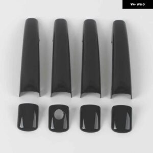 FIAT SCUDO 2007-2017 ブラックカーボンクロームカー ドアハンドル カバー トリム ステッカー スタイリング 自動車アクセサリー - black