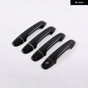 トヨタ アクア トヨタ プリウス C 2011- 2017 光沢ブラッククローム カーサイド ドアハンドル カバー トリム ステッカー スタイリング アクセサリー - black