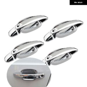 アウディ A3 2008-2012 カーボン クローム カー ドアハンドル カバー ステッカー スタイリング 自動車アクセサリー - silver handle-bowl